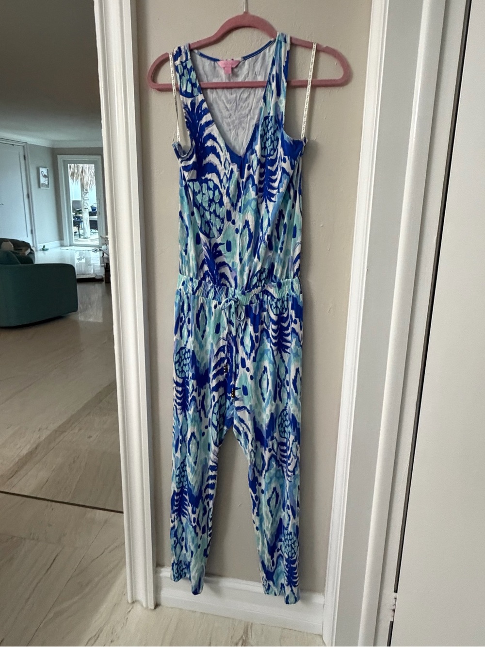 Lilly Pulitzer ladies Blue Printed Sleeveless One-Piece Jumpsuit